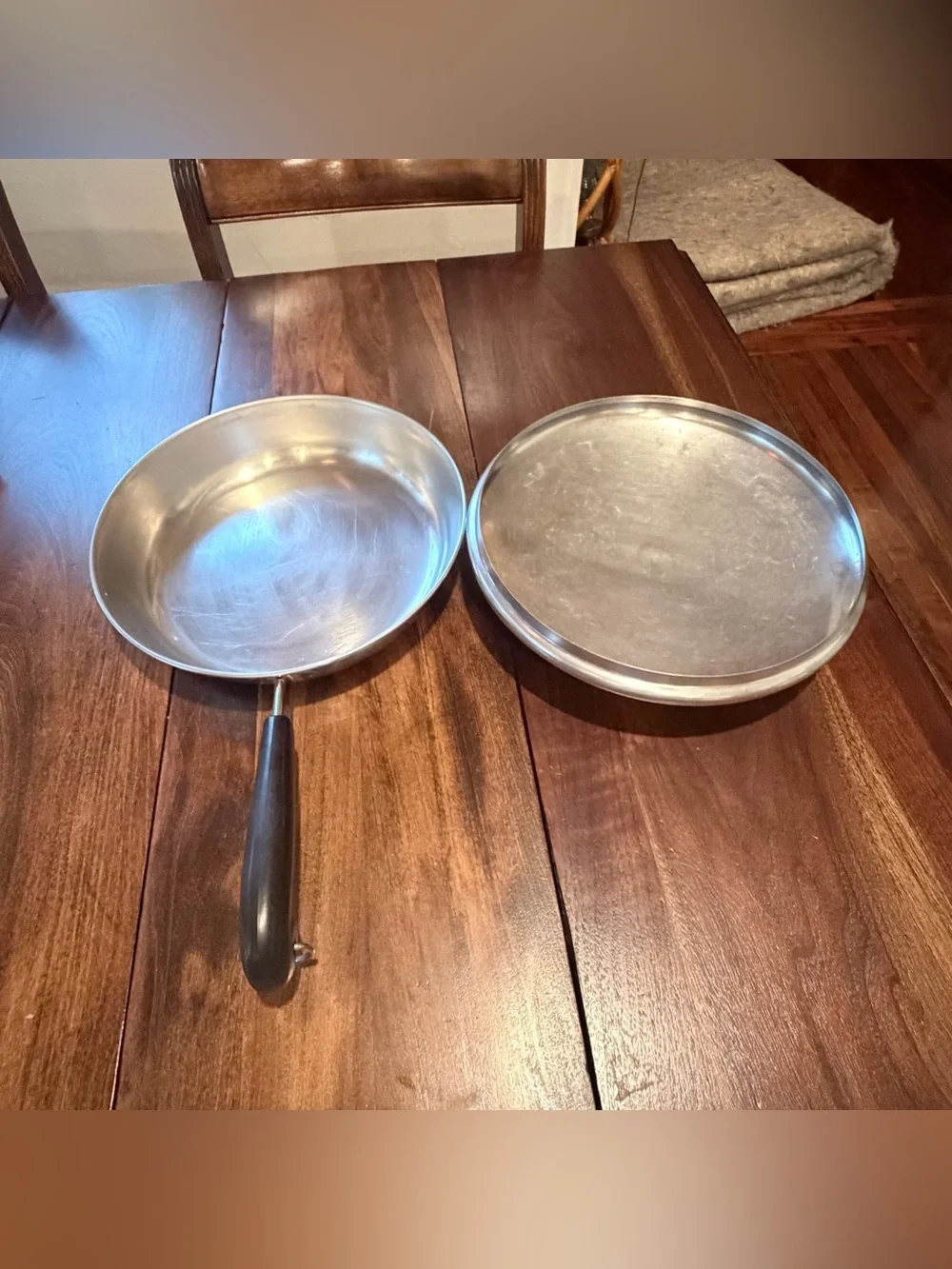 Vintage Revere Ware 10 Inch Skillet with Lid, Copper Bottom Frying Pan